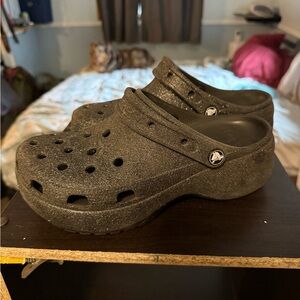 CROCS Glittery Black Clogs